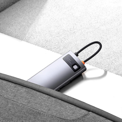 Baseus Metal Gleam USB-C Hub, 3 x USB-A - 1 x RJ45, Gray WKWG070113