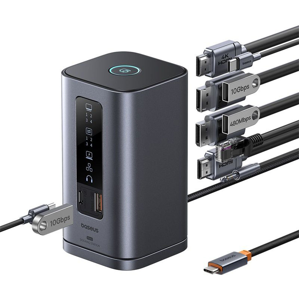 Hub USB-C Baseus SpaceMate, 11in1, Сив B00568101813-00