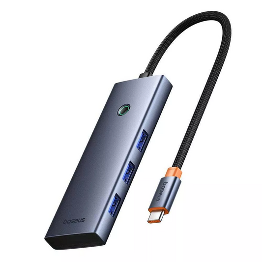 Hub USB-C Baseus UltraJoy, 3 x USB-A 3.0 - 1 x USB-C - 1 x HDMI - 1 x SD - 1 x microSD, Сив B00052803811-03