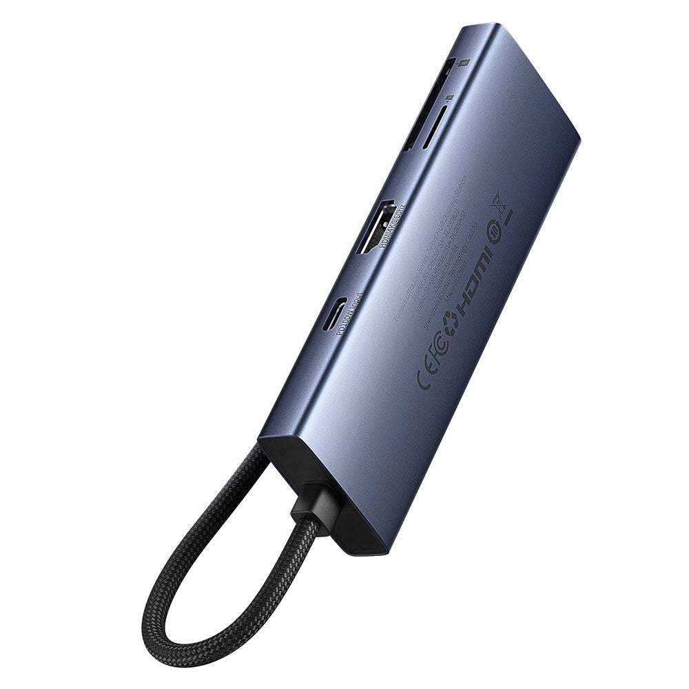 Hub USB-C Baseus UltraJoy, 3 x USB-A 3.0 - 1 x USB-C - 1 x HDMI - 1 x SD - 1 x microSD, Сив B00052803811-00