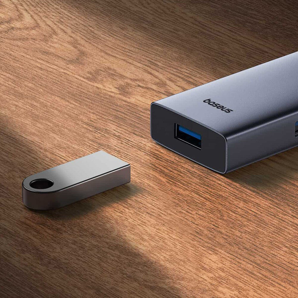 Baseus UltraJoy USB-C Hub, 4 x USB-A 3.0 - 1 x USB-C, Gray B00052801811-01