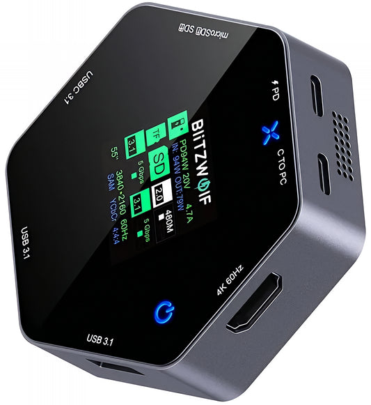 USB-C хъб BlitzWolf BW-TH16, 8в1, Сив