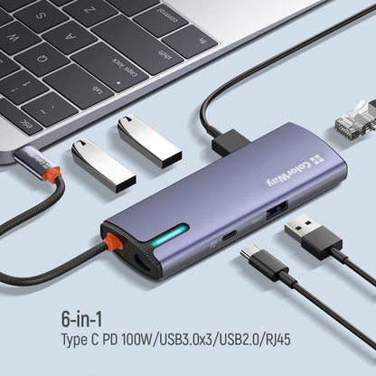 Hub USB-C ColorWay CW-HUB03, 6в1, Сребрист