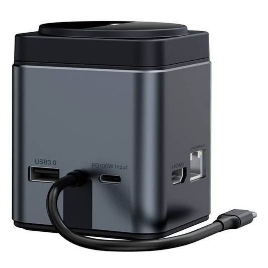USB-C хъб с безжично зареждане QI BlitzWolf BW-TH17, 9в1, черен