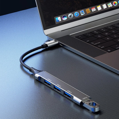 Hub USB-C Dudao A16T, 1 x USB-A 3.0 - 3 x USB-A, Черен