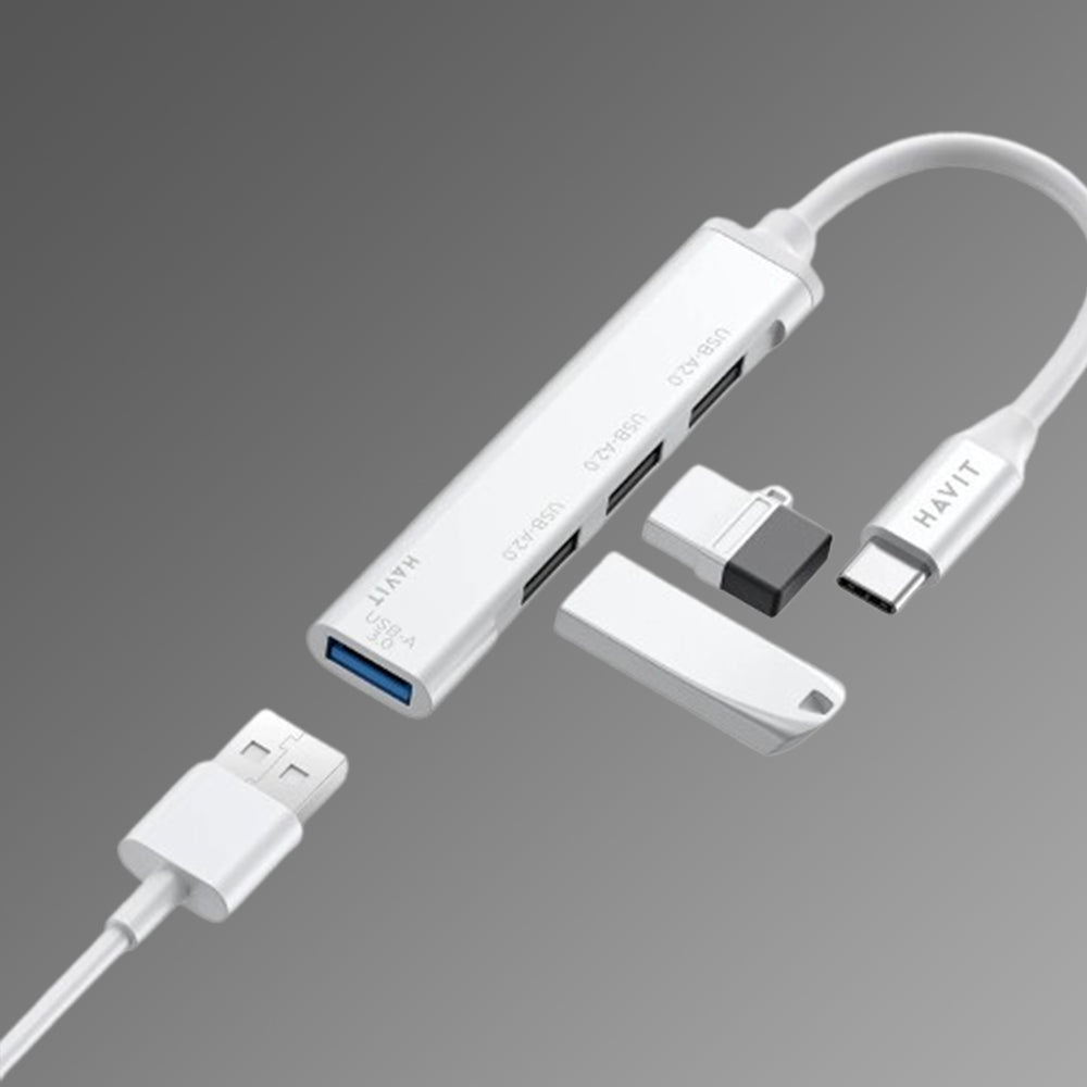 USB-C хъб HAVIT HB41, 4в1, Сребрист