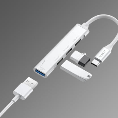 USB-C хъб HAVIT HB41, 4в1, Сребрист