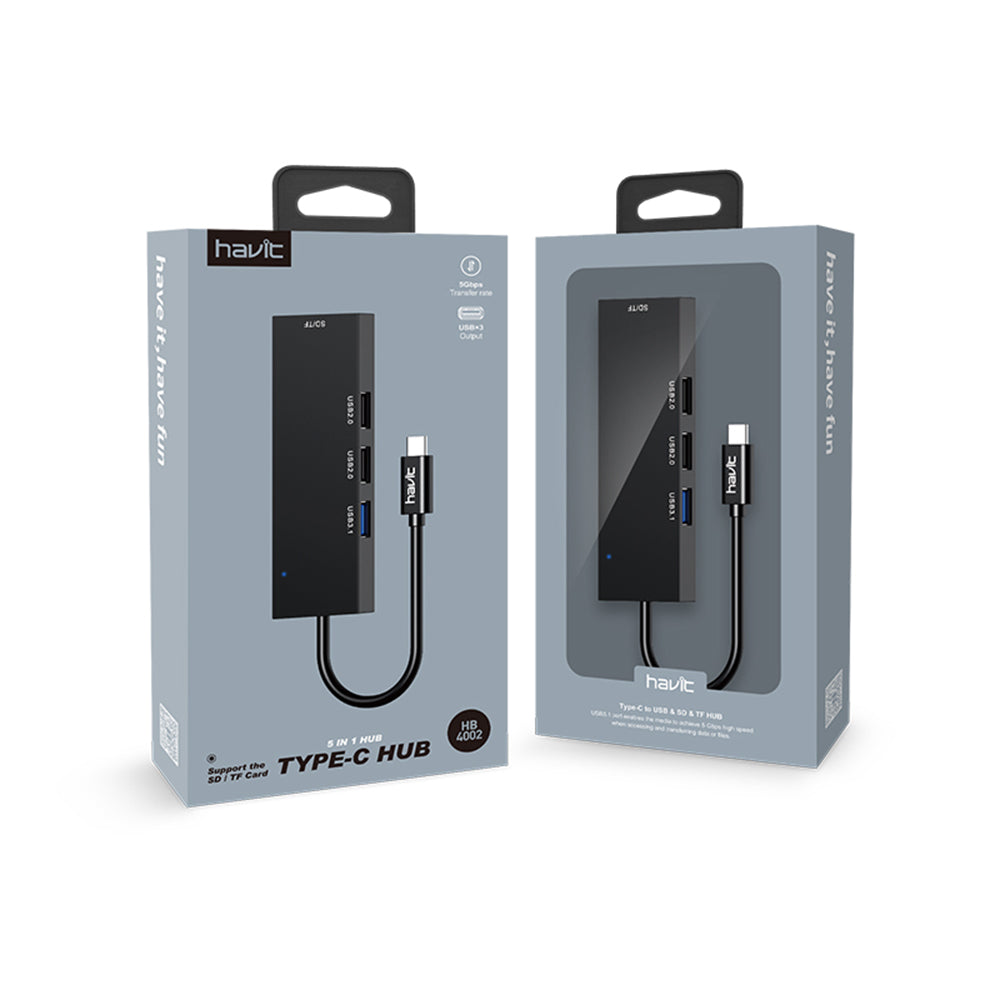 USB-C хъб HAVIT HB41, 4в1, Сребрист