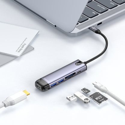Hub USB-C McDodo HU-7740, 6в1, Сив