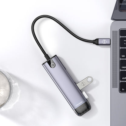 Hub USB-C McDodo HU-7740, 6в1, Сив