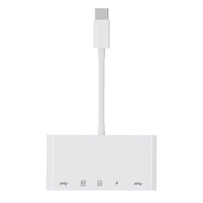 OEM USB-C концентратор NK-1032TC, 2 x USB-A - 1 x USB-C - 1 x SD - 1 x microSD, бял 