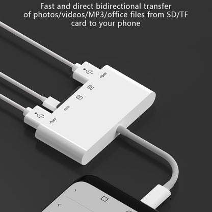 OEM USB-C концентратор NK-1032TC, 2 x USB-A - 1 x USB-C - 1 x SD - 1 x microSD, бял 