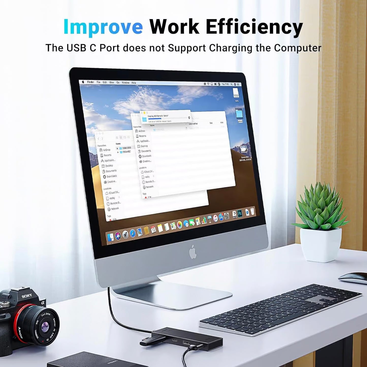 Hub USB-C UGREEN CM416, 2 x USB-A 3.1 - 2 x USB-C, 0.25m, Черен