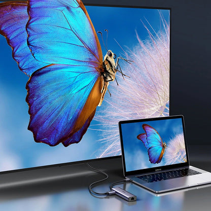 Hub USB-C UGREEN CM512, 2 x USB-A 3.0 - 1 x USB-C - 1 x HDMI - 1 x SD - 1 x microSD - RJ45, Сив