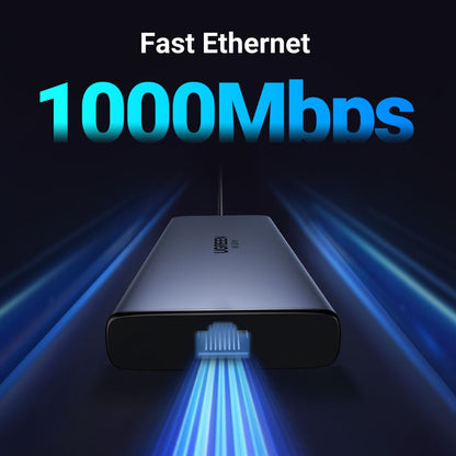 Hub USB-C UGREEN CM639 (45380), 2 x USB-A 3.2 - 3 x USB-C - 2 x HDMI - 1 x RJ45 - 1 x SD - 1 x microSD, Сив