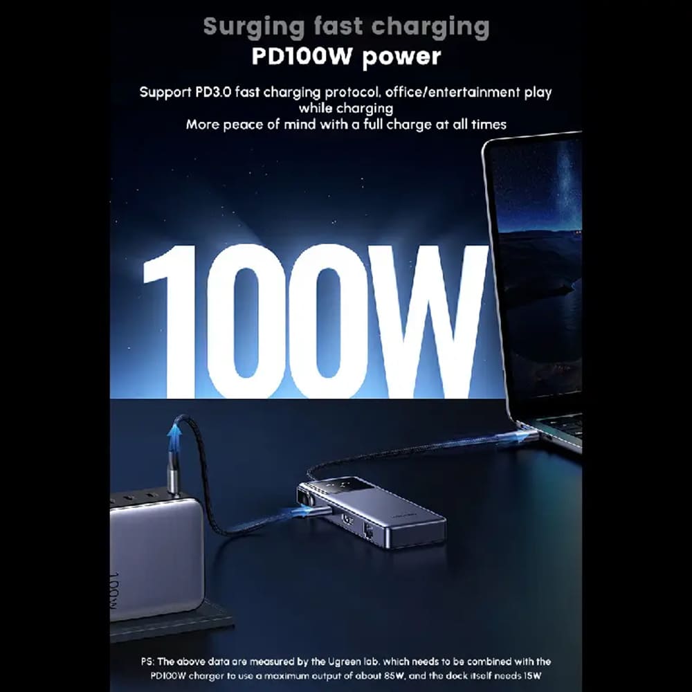 Hub USB-C UGREEN CM888 (45155) Uno, 6в1, Сив