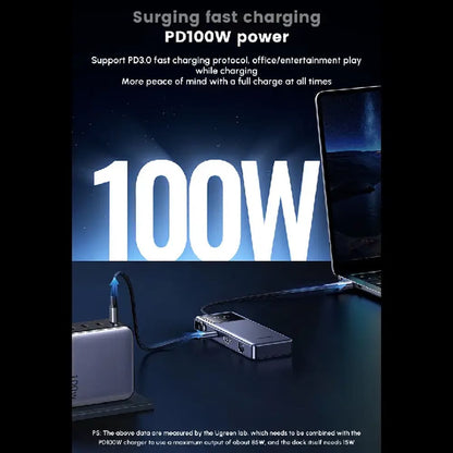 Hub USB-C UGREEN CM888 (45155) Uno, 6в1, Сив