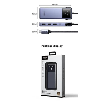 Hub USB-C UGREEN CM888 (45155) Uno, 6в1, Сив