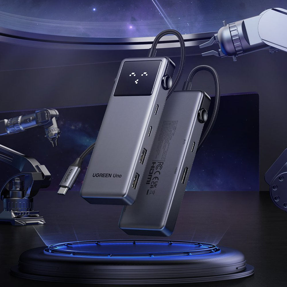 USB-C хъб UGREEN Uno (75177), 2 x USB-A 3.2 - 3 x USB-C - 1 x HDMI, Сив