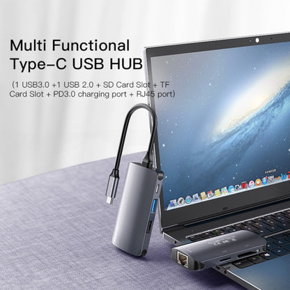 Hub USB-C Yesido HB15, 6в1, Сив