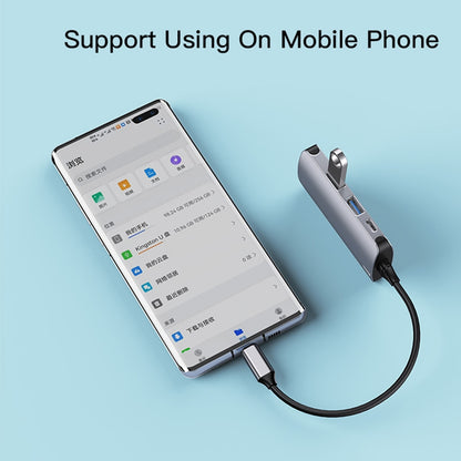 Hub USB-C Yesido HB15, 6в1, Сив