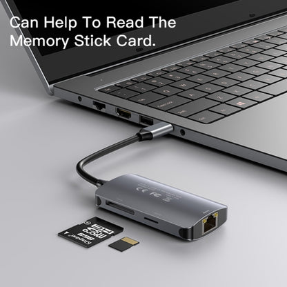 Hub USB-C Yesido HB15, 6в1, Сив