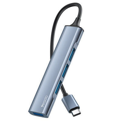 Hub USB-C Yesido HB17, 4в1, Сив