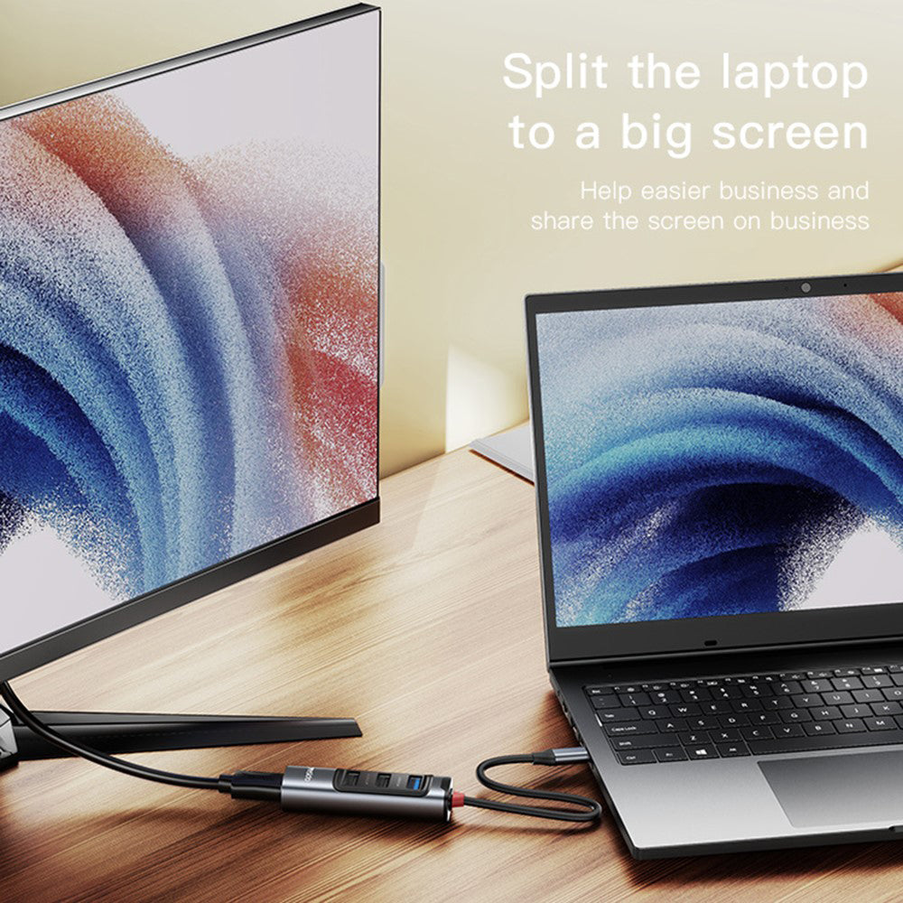 USB-C хъб Yesido HB22, 5в1, Сив