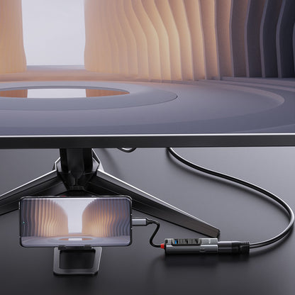 Hub USB-C Yesido HB23, 5в1, Сив