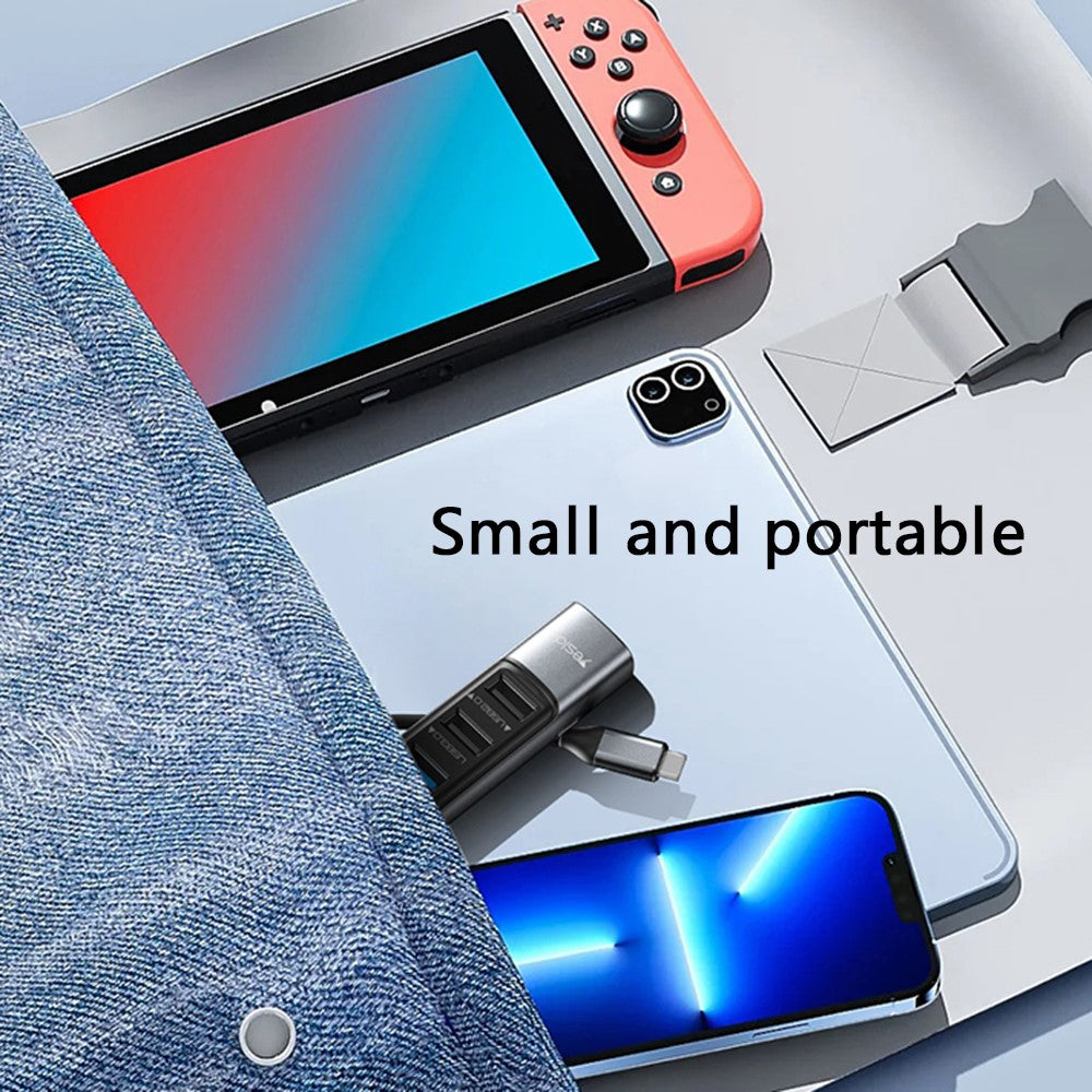 Hub USB-C Yesido HB24, 5в1, Сив