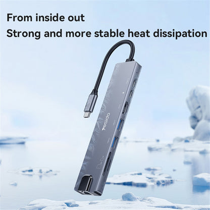 USB-C хъб Yesido HB27, 8в1, Сив
