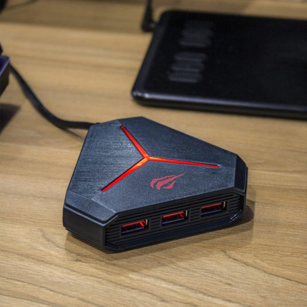 HAVIT H95 USB Hub, 10in1, Black