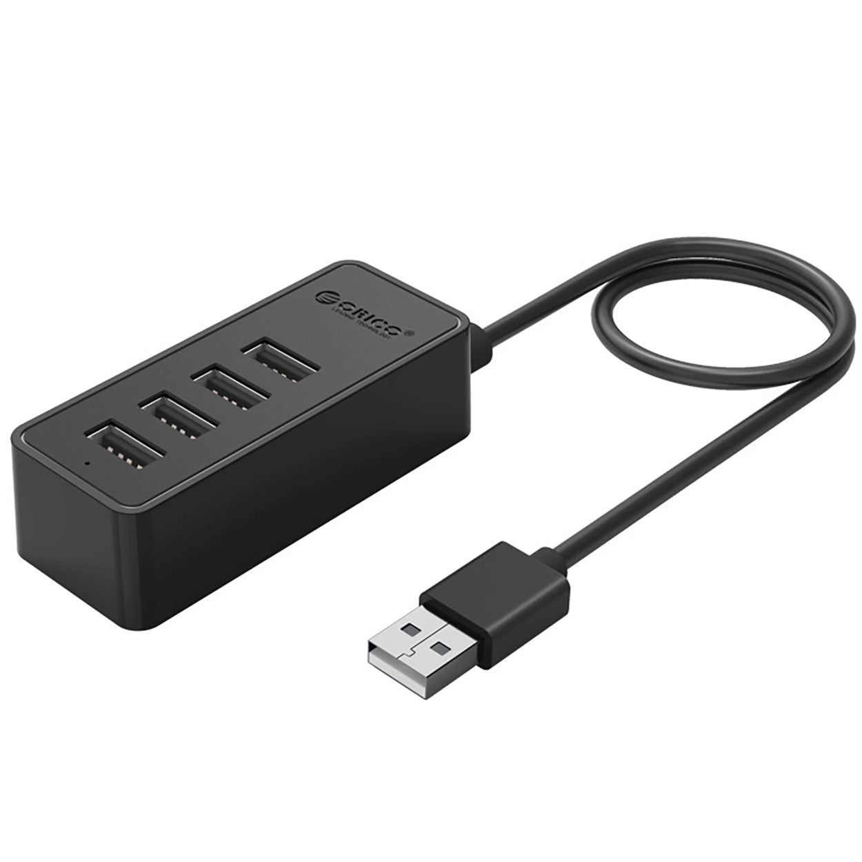 Hub USB Orico W5P-U2-100, 4 x USB-A, 1m, Черен