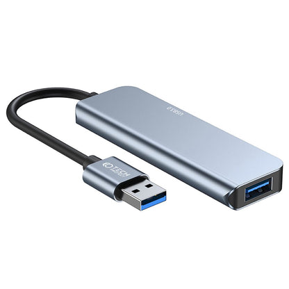 USB концентратор Tech-Protect V0, 3 x USB-A 3.0 - 1 x USB-A - 1 x USB-C, сив