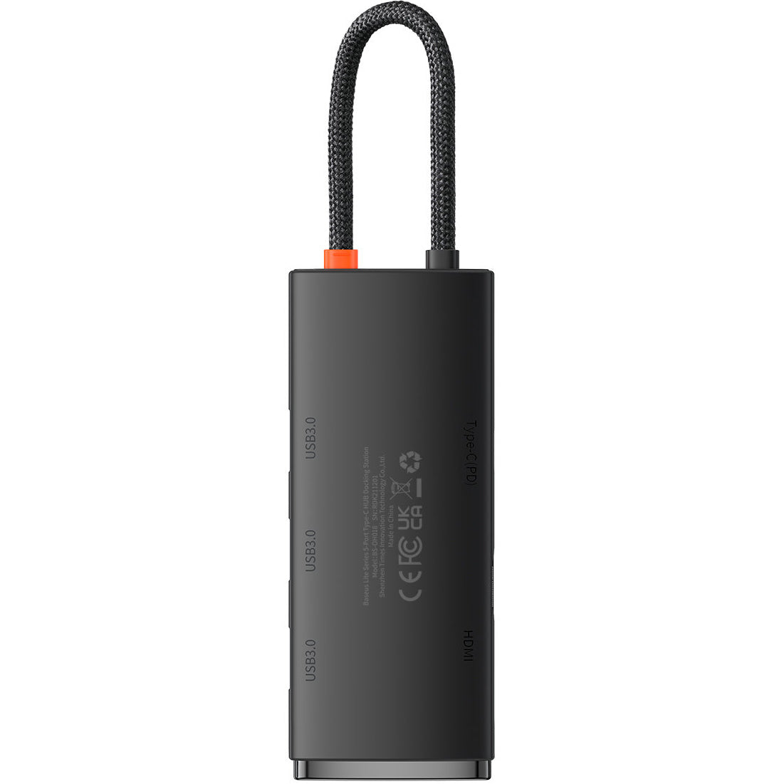 USB-C хъб Baseus Lite, 3 x USB-A 3.0 - USB-C - HDMI, Черен WKQX040001