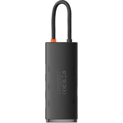 USB-C хъб Baseus Lite, 3 x USB-A 3.0 - USB-C - HDMI, Черен WKQX040001