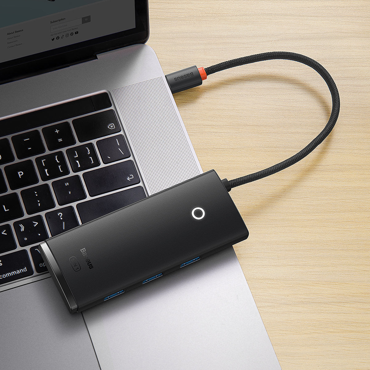 USB-C хъб Baseus Lite, 3 x USB-A 3.0 - USB-C - HDMI, Черен WKQX040001