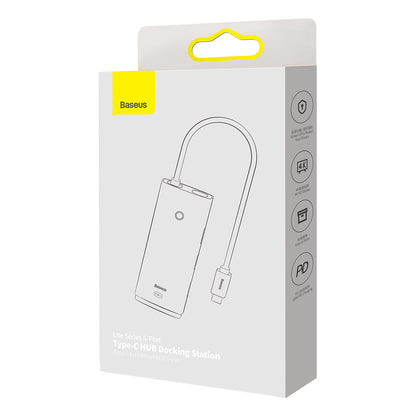 USB-C хъб Baseus Lite, 3 x USB-A 3.0 - USB-C - HDMI, Черен WKQX040001
