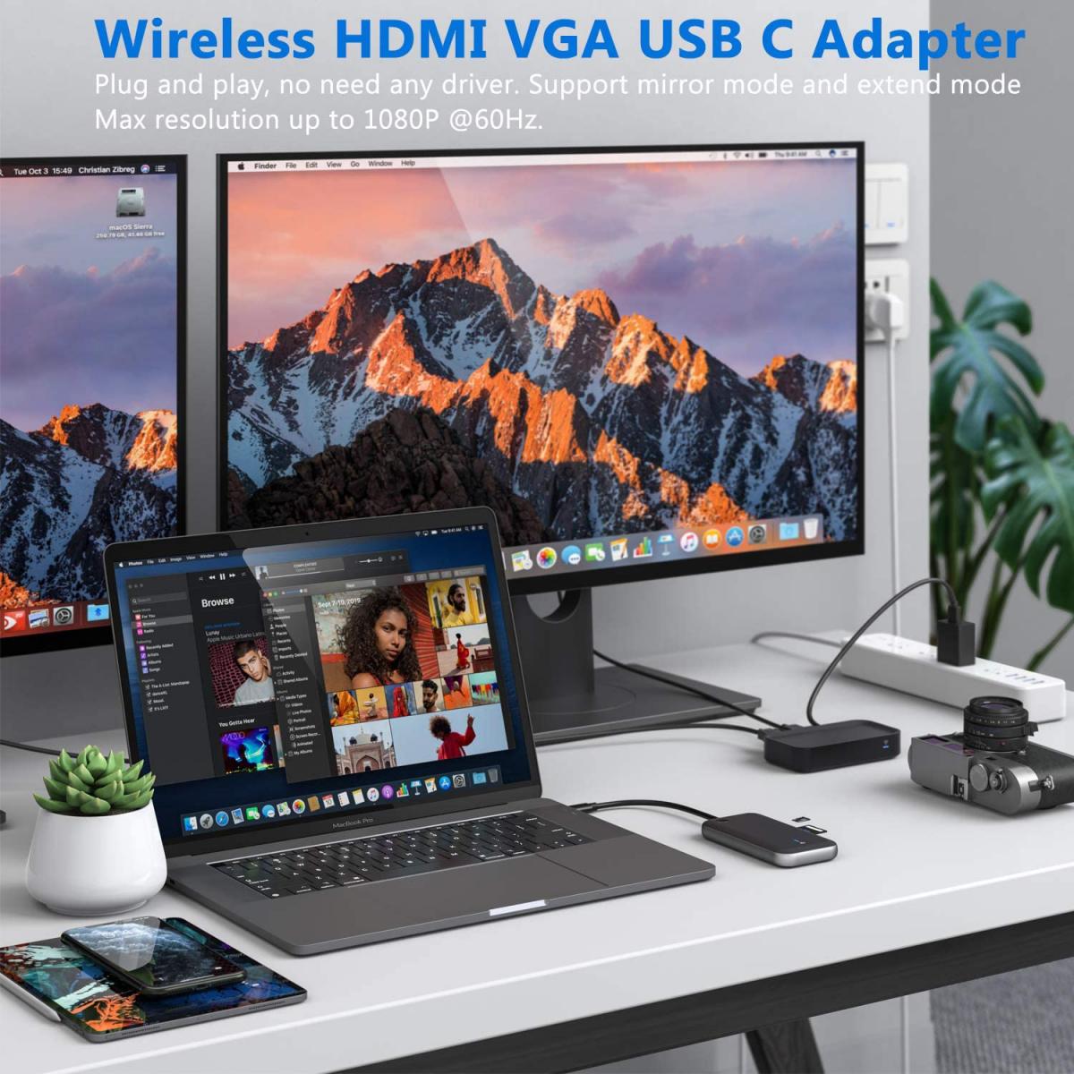 Хъб USB-C SiGN, 1 x USB-C - 1 x HDMI - 1 x VGA - 1 x 3,5 мм жак, черен SN-TVBT01 SN-TVBT01