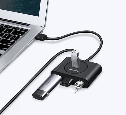 Hub USB UGREEN CR113, 4 x USB-A 3.0, 1m, Черен