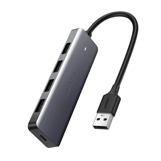 Hub USB UGREEN CM219, 4 x USB-A 3.0 - 1 x USB-C, Сив