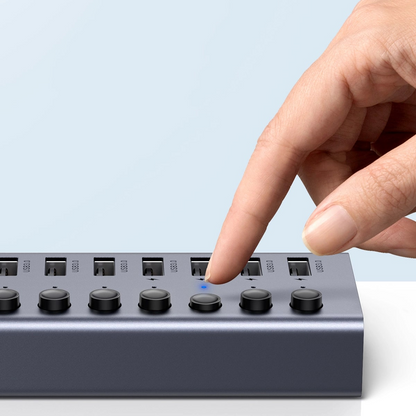 Hub USB UGREEN CM481, 7 x USB-A 3.0, Сив