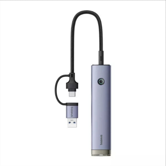 Hub USB / USB-C Baseus UltraJoy, 3 x USB-A 3.0 - 1 x USB-C - 1 x RJ45, Сив B0005280B811-14