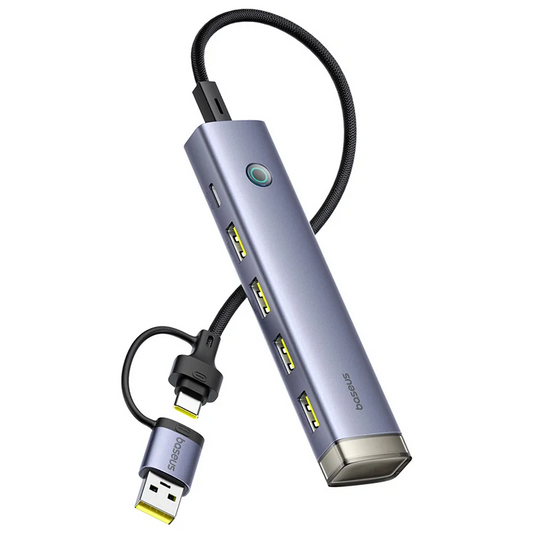 Hub USB / USB-C Baseus UltraJoy, 4 x USB-A 3.2 - 1 x USB-C, Сив B0005280B811-15