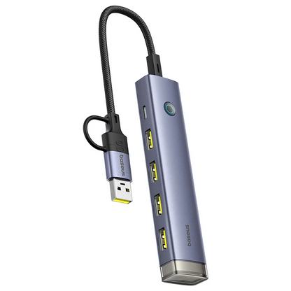 Hub USB / USB-C Baseus UltraJoy, 4 x USB-A 3.2 - 1 x USB-C, Сив B0005280B811-15