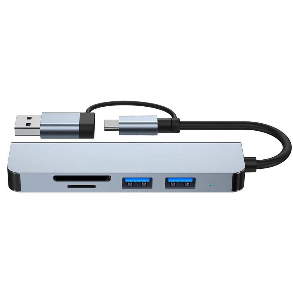 USB / USB-C Techsuit H7 DataBridge Hub, 5in1, Gray