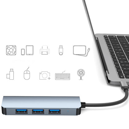 USB / USB-C Techsuit H8 DataBridge Hub, 4in1, Gray