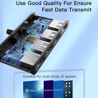 USB хъб Yesido HB12, 4в1, Сив