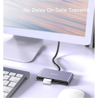 USB хъб Yesido HB12, 4в1, Сив