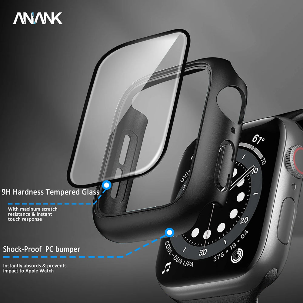 Калъф Anank Screen Guard за Apple Watch Series 7 41mm, Черен